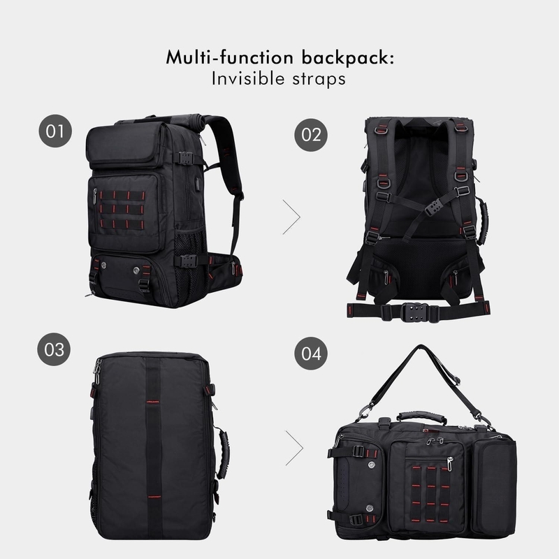 Schwarze Fluggesellschaft mit großer Kapazität, zugelassenes Cabrio-Nylon-Taschen für Männer