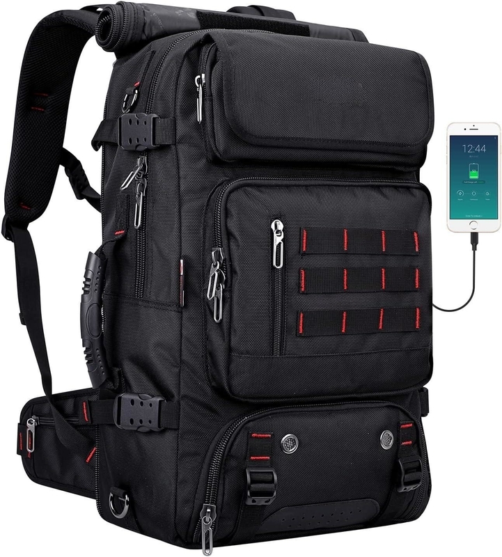 Schwarze Fluggesellschaft mit großer Kapazität, zugelassenes Cabrio-Nylon-Taschen für Männer