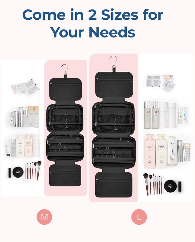 Schwarz Großes Tragbare Reisezubehör Essentials Schwellendes Make-up Kosmetische benutzerdefinierte Reisetasche mit Schmuckorganisator