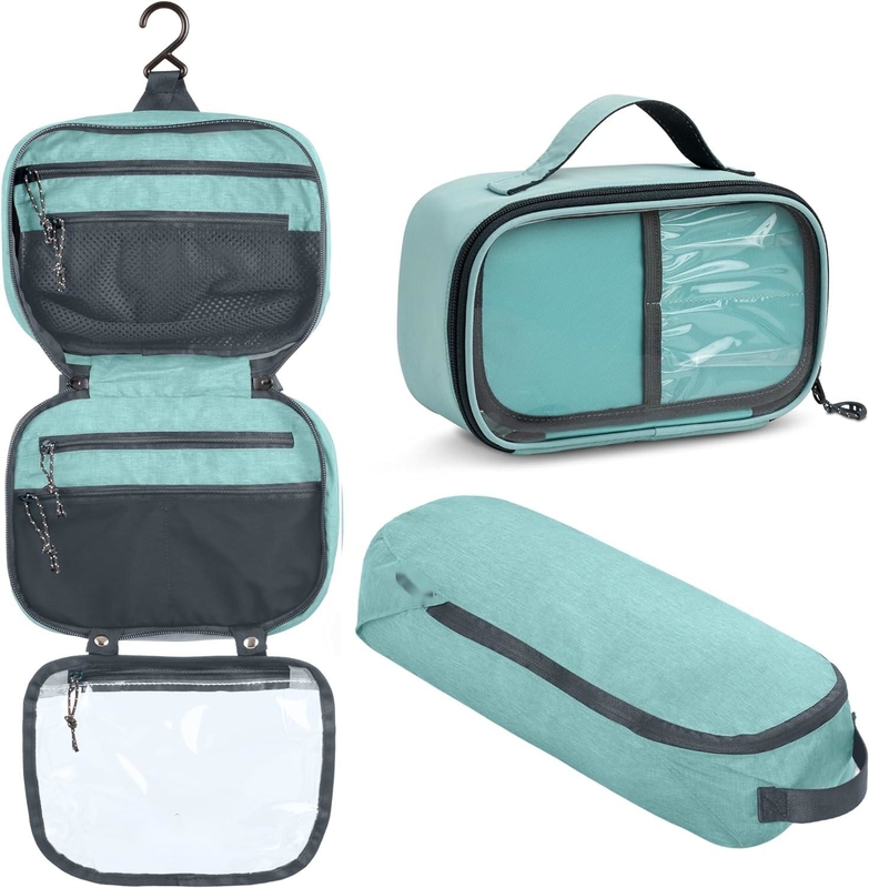 Ultraleichtes Zubehör Hängender Organisator Tasche Staub-Teal Make-up Custom Reisetasche mit Pinselhalter