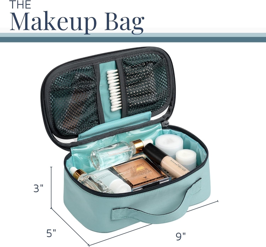 Ultraleichtes Zubehör Hängender Organisator Tasche Staub-Teal Make-up Custom Reisetasche mit Pinselhalter