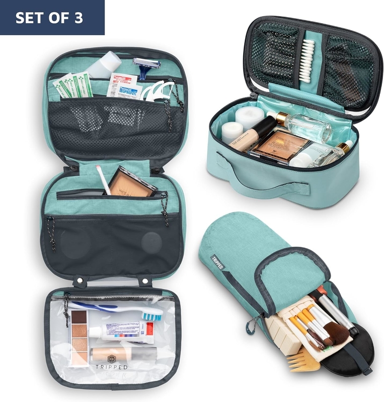 Ultraleichtes Zubehör Hängender Organisator Tasche Staub-Teal Make-up Custom Reisetasche mit Pinselhalter