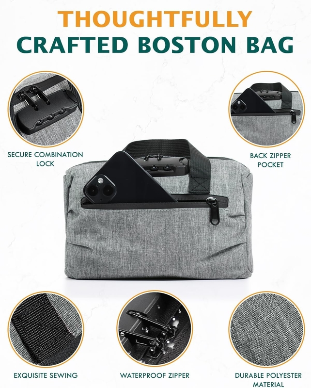 Großartige Geschenke Kohlenstoff ausgekleidete Behälter Aktivkohle Boston benutzerdefinierte Reise Geruchssicherung Tasche mit Kombinationsschloss