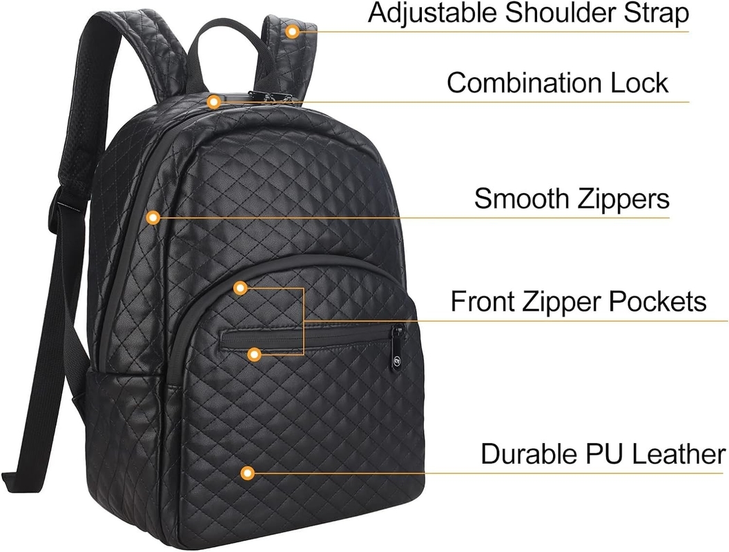 Große Kapazität Schwarz PU Wasserdicht Custom Reise Geruchsschutz Tasche für Männer mit Schloss