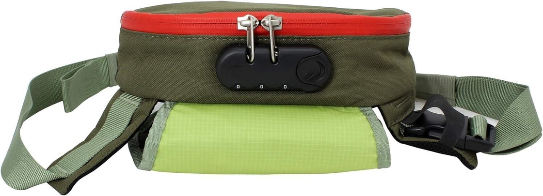 Grüne Farbe Aktivkohlenstofffaser Custom Reisegeruchssicherung Tasche mit Schloss Für Männer Frauen