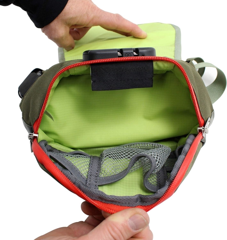 Grüne Farbe Aktivkohlenstofffaser Custom Reisegeruchssicherung Tasche mit Schloss Für Männer Frauen