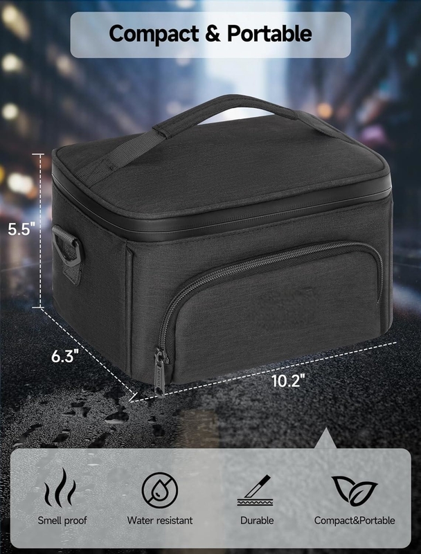 Großkapazität Portable Langlebiger Geruch Custom Reise Geruch Proof Tasche mit abnehmbaren Schultergürtel entfernbaren Trennern