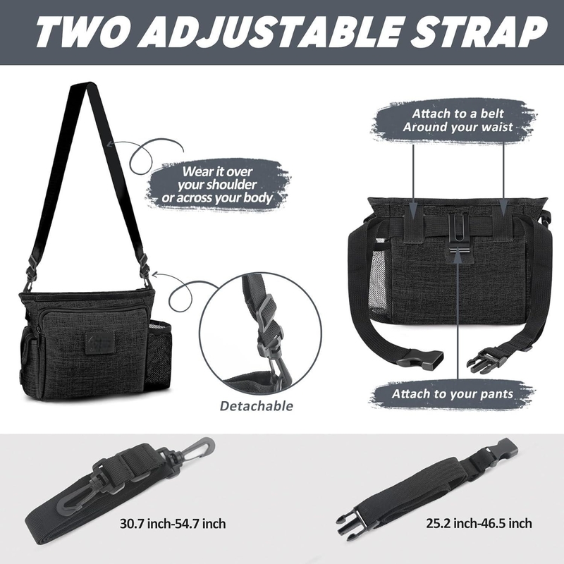 Portable Walking Fanny Pack eingebaute Kacke mit mehreren Taschen verstellbarer Schultergurt