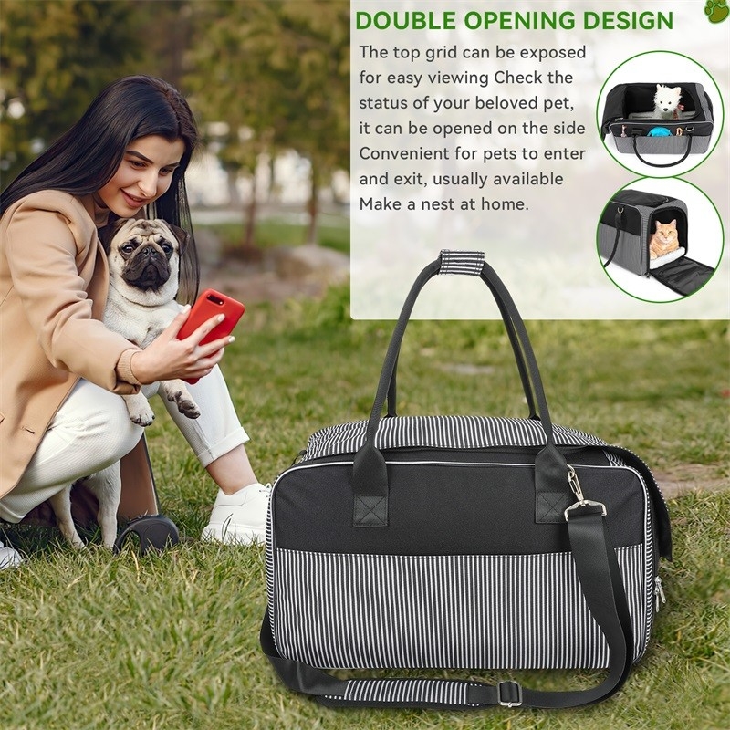 Fluggesellschaft zugelassen Atemnetz Portable Welpe Katze Hund Poop Bag Dispenser benutzerdefinierte Reise Haustier Tasche