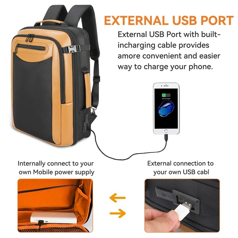Wasserdichtes Arbeiten College Schule Diebstahlschutz Business Custom Travel Laptop Rucksack mit USB-Ladestation