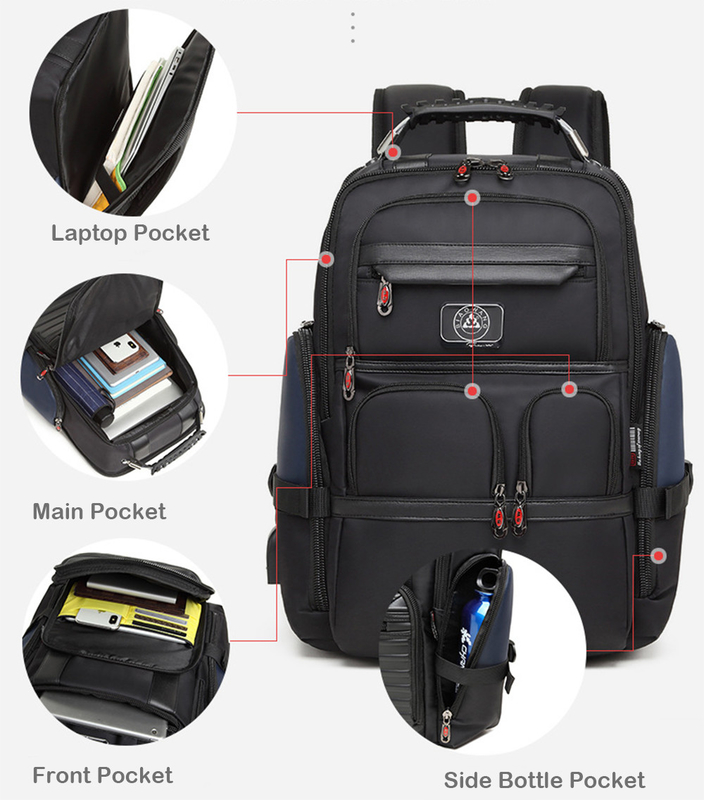 Antidiebstahl-Rucksack-Geldbeutel überziehen 19.5x15x11 18 x 14 x 8 Zoll 17 Zoll mit Leder